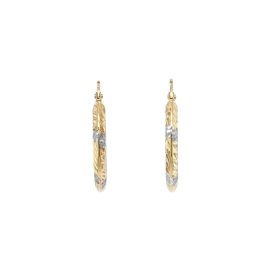 Luxury bicolor gold hoop earrings