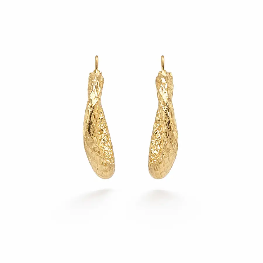 Luxury gold hoop earrings with diamond-cut finish