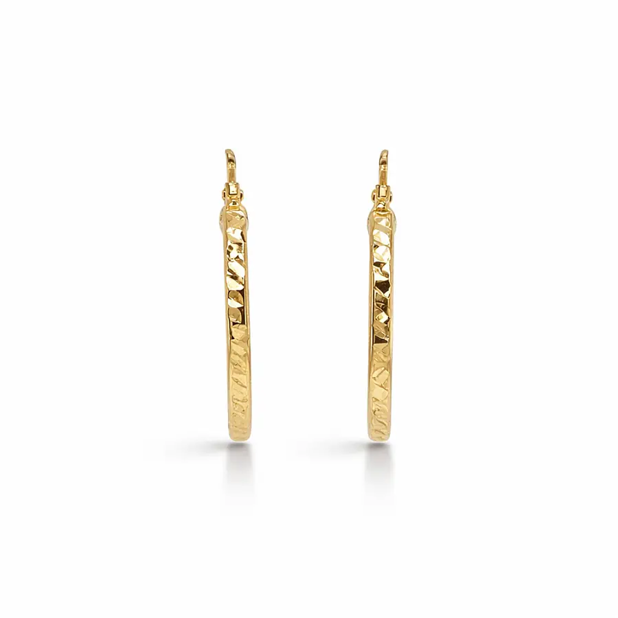 Gold hoop earrings in two-tone gold