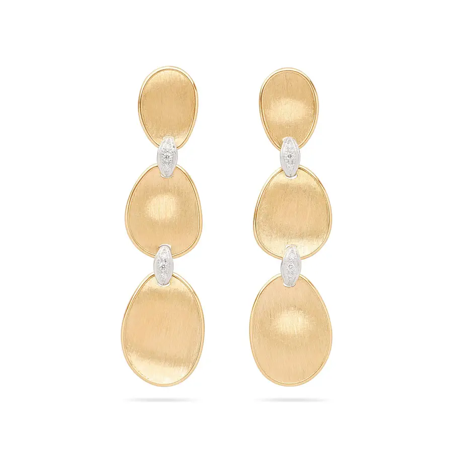 Gold Earrings Marco Bicego Lunaria Diamonds OB1461_B YW Q6