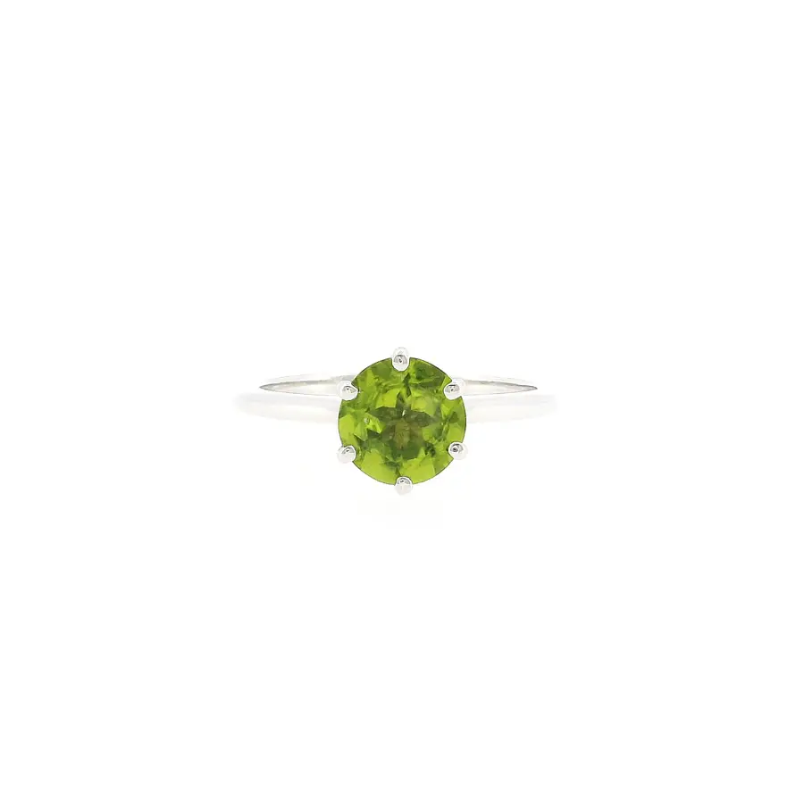 Ring in 18k white gold with peridot 1.40 ct