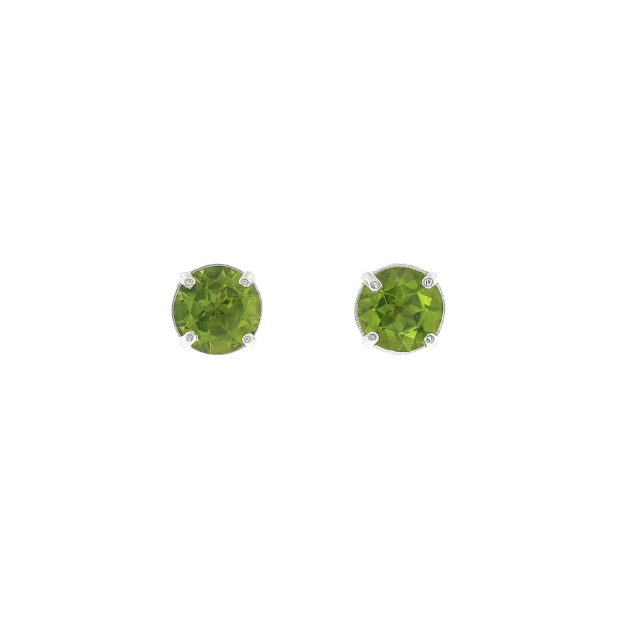 Earrings in 18k white gold with peridots 3.80 ct