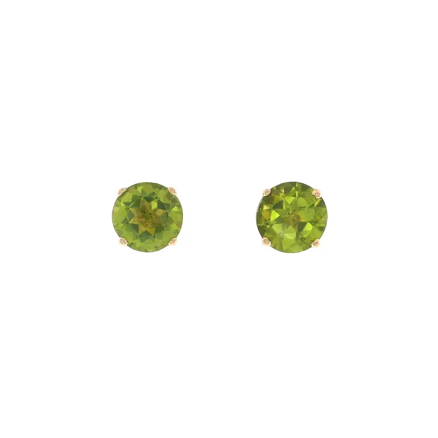 Stud earrings in 18k rose gold with peridots 3.30 ct