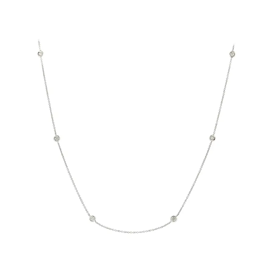 Diamond chain necklace in 18k white gold 0.25 ct