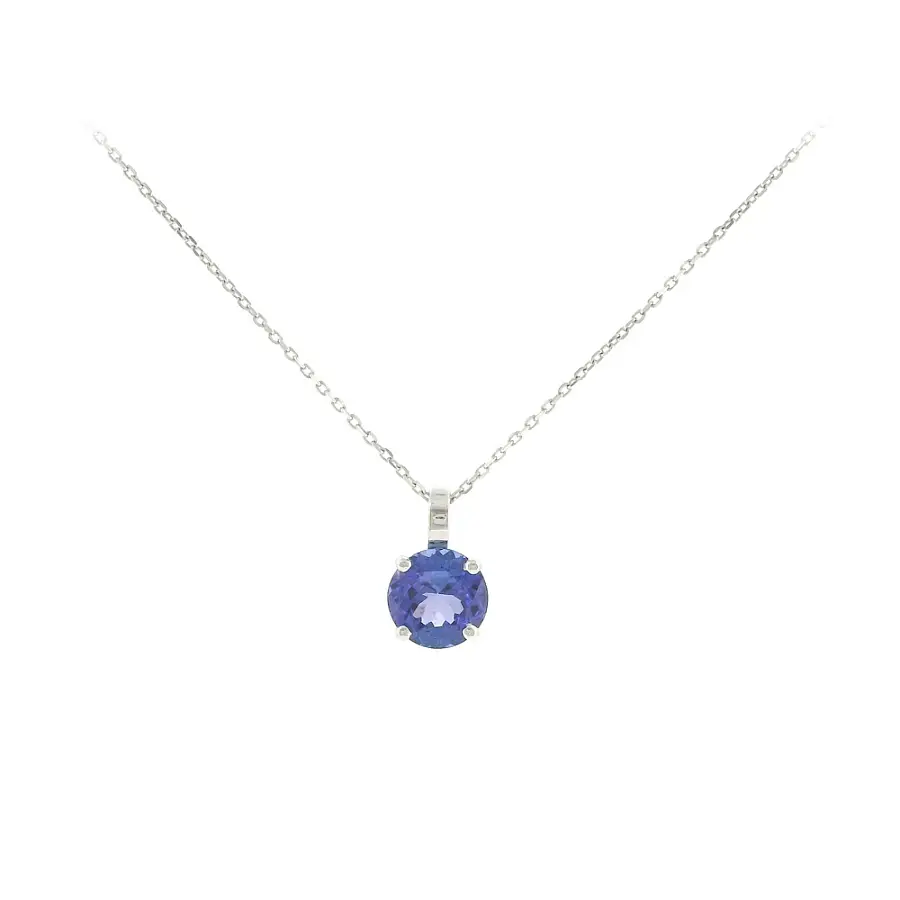 Pendant in 18k white gold with tanzanite 1.10 ct