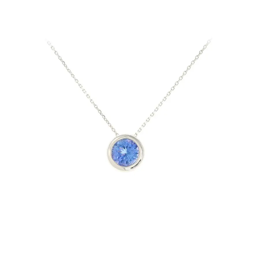 Pendant in 18k white gold with tanzanite 1.10 ct