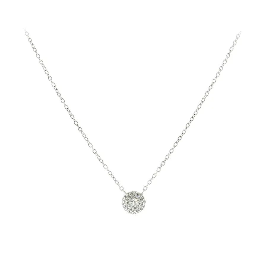 Elegant white gold necklace with zirconia