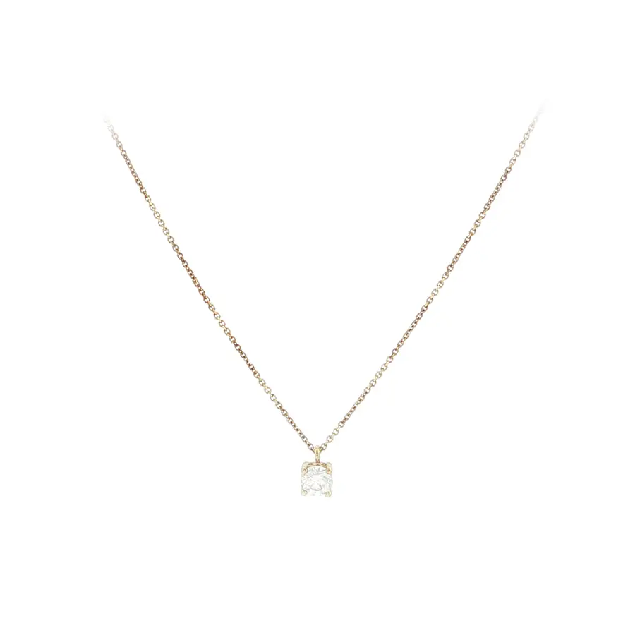Gold necklace with a delicate solitaire zircon