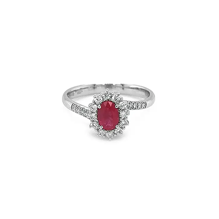 Gold Ring with Ruby and Diamonds