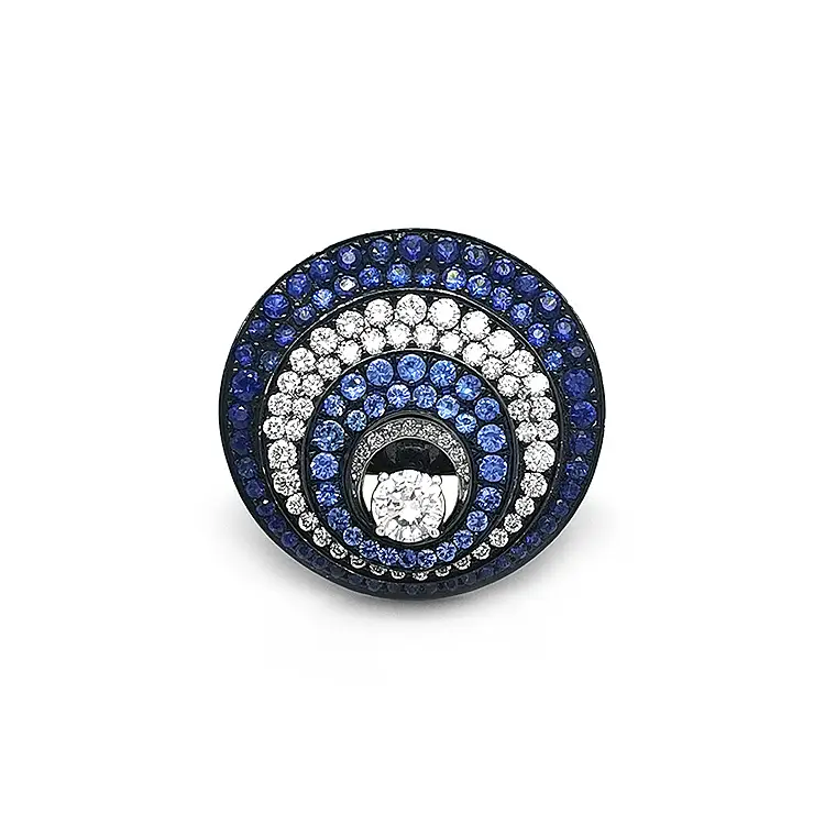 Gold Ring with Sapphires and Diamonds