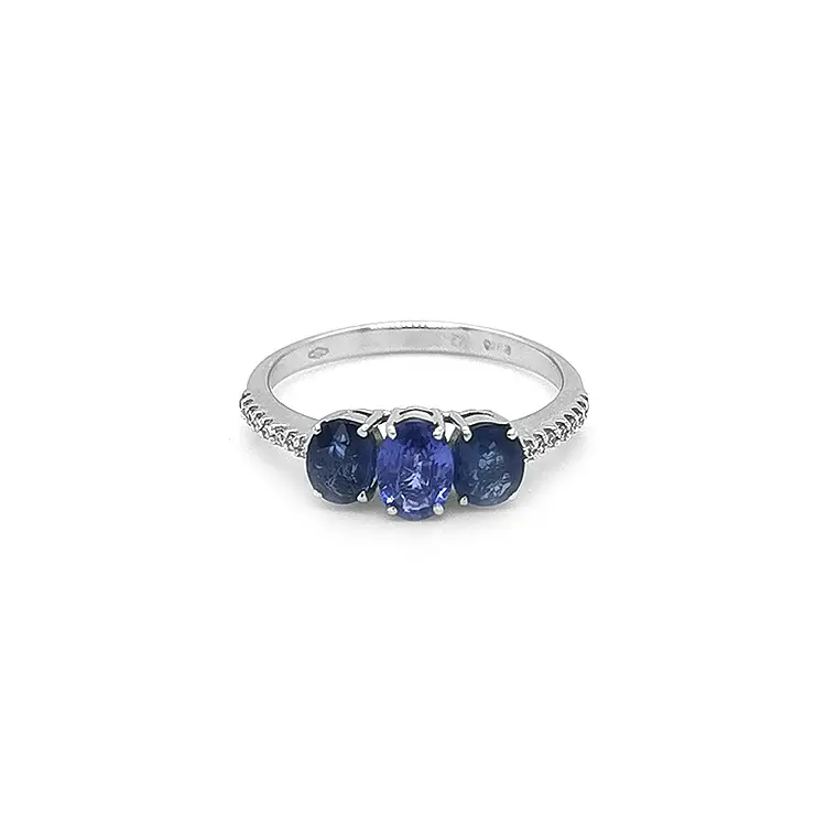 Gold Ring with Sapphires and Diamonds
