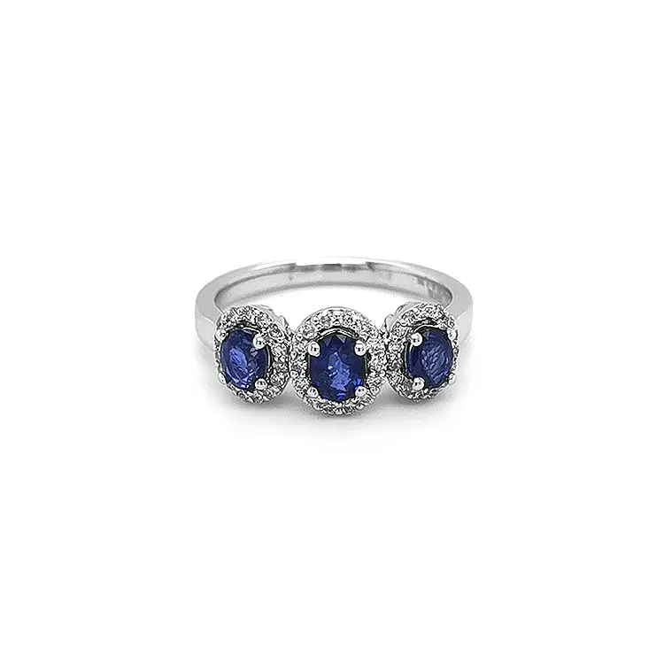 Gold Ring with Sapphires and Diamonds