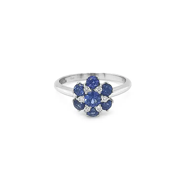 Gold Ring with Sapphires and Diamonds