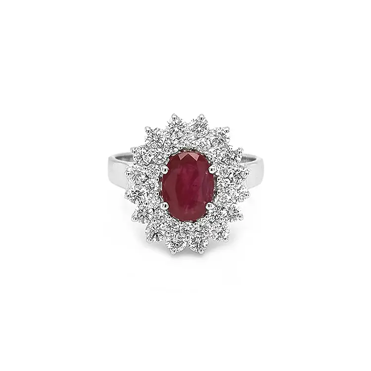 Gold Ring with Ruby and Diamonds