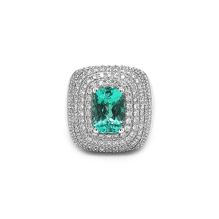 Gold Ring with Emerald and Diamonds