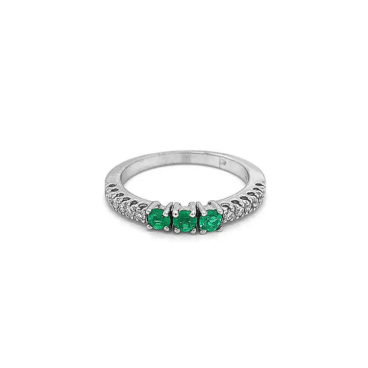 Gold Ring with Emeralds and Diamonds