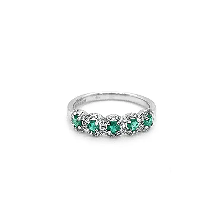 Gold Ring with Emeralds and Diamonds