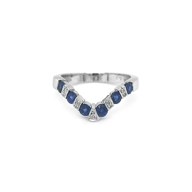 Gold Ring with Sapphires and Diamonds