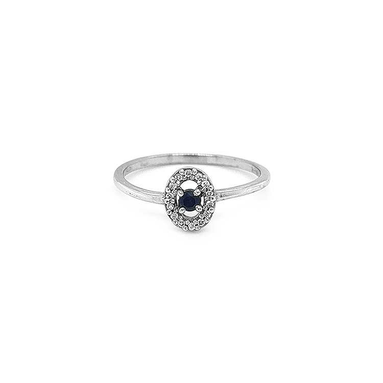Gold Ring with Sapphire and Diamonds
