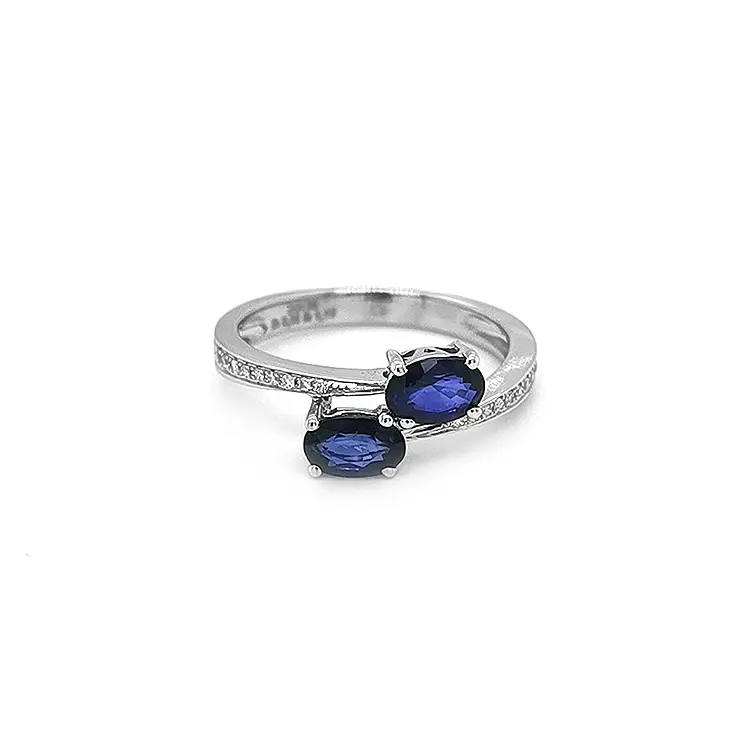 Gold Ring with Sapphires and Diamonds