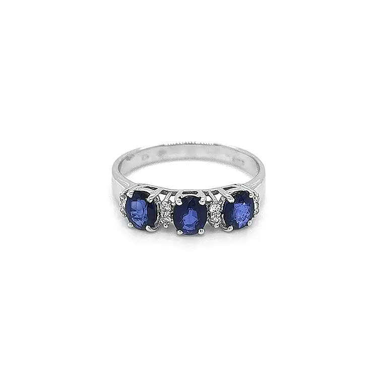 Gold Ring with Sapphires and Diamonds