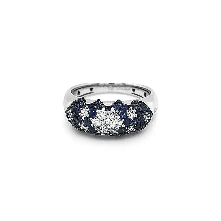 Gold Ring with Sapphires and Diamonds