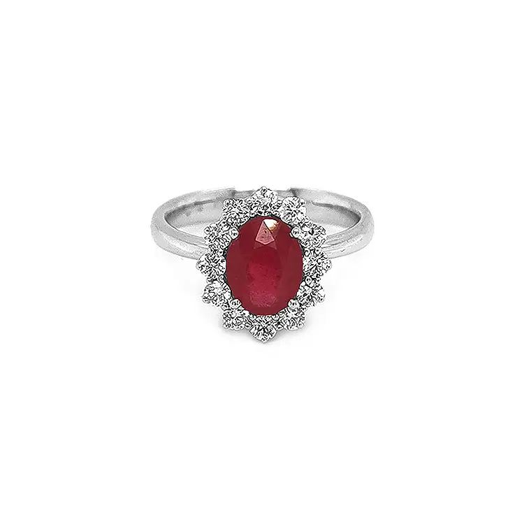 Gold Ring with Ruby and Diamonds