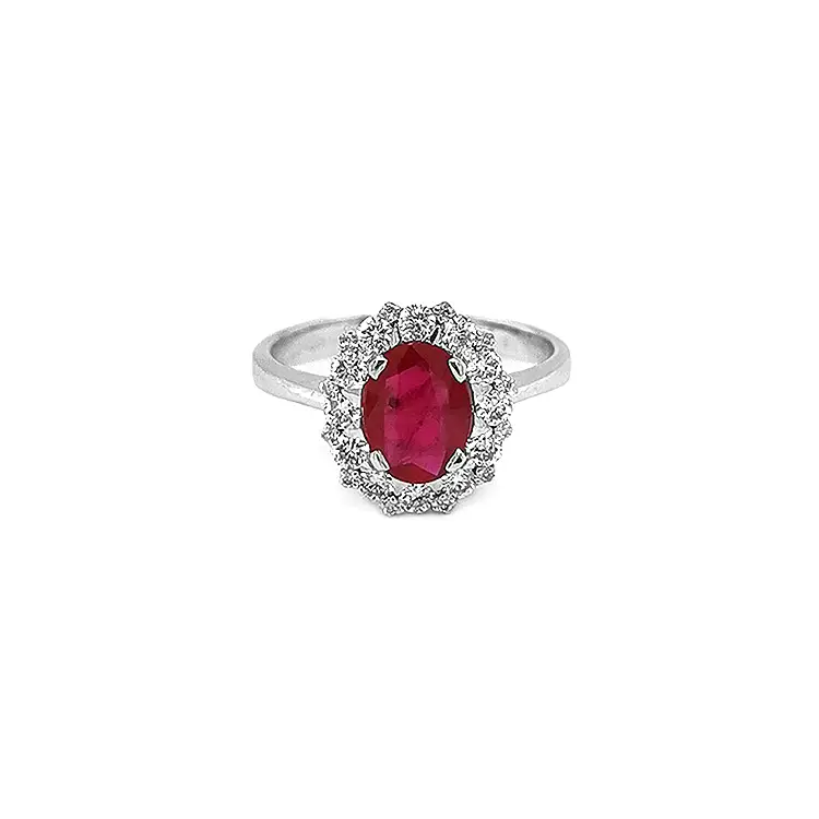 Gold Ring with Ruby and Diamonds