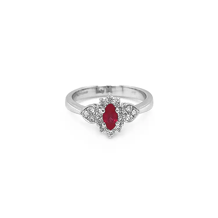 Gold Ring with Ruby and Diamonds