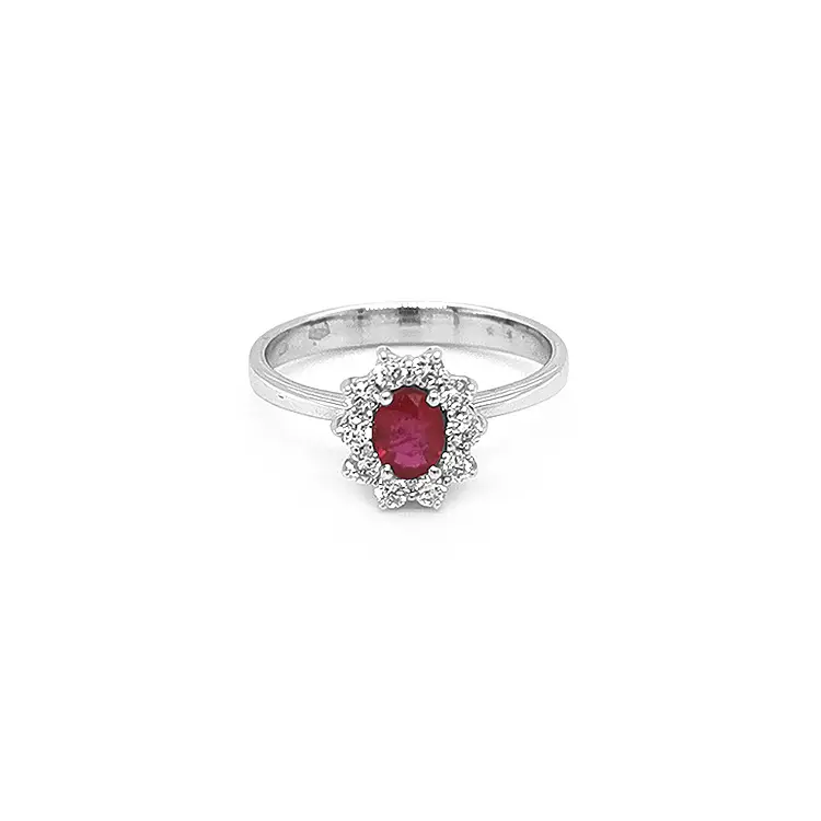 Gold Ring with Ruby and Diamonds