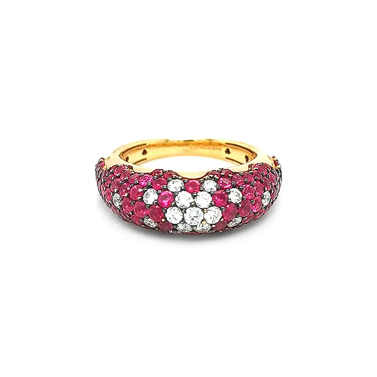 Gold Ring with Rubies and Diamonds