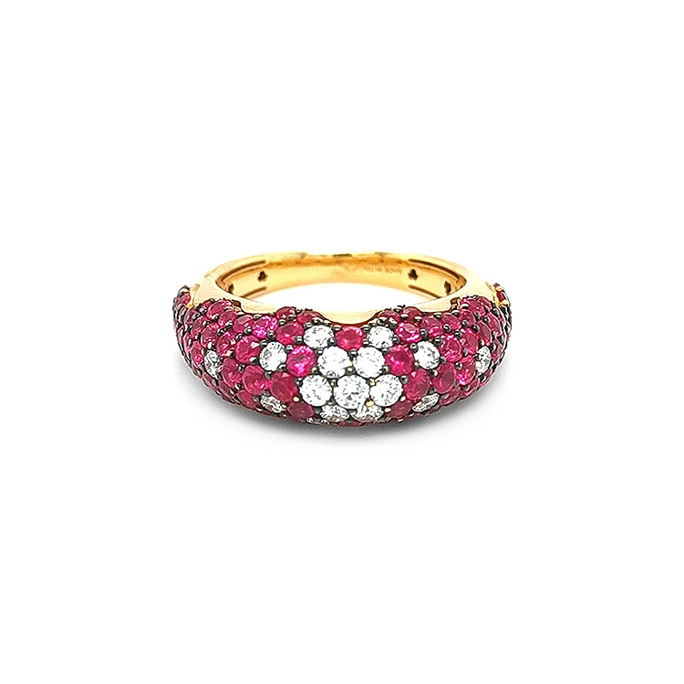 Gold Ring with Rubies and Diamonds