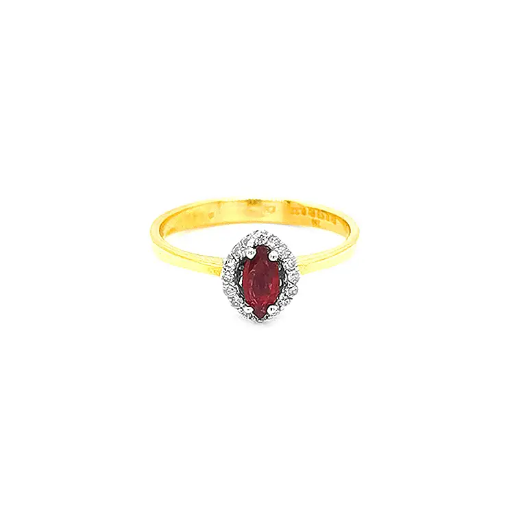 Gold Ring with Ruby and Diamonds