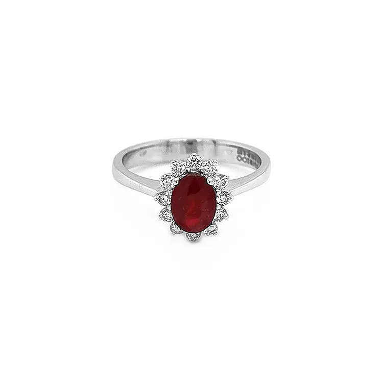 Gold Ring with Ruby and Diamonds