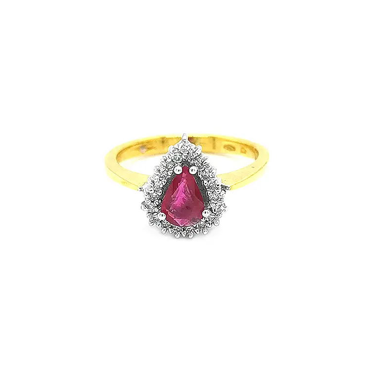 Gold Ring with Ruby and Diamonds