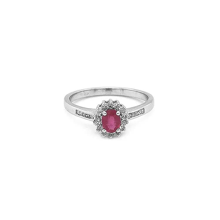 Gold Ring with Ruby and Diamonds