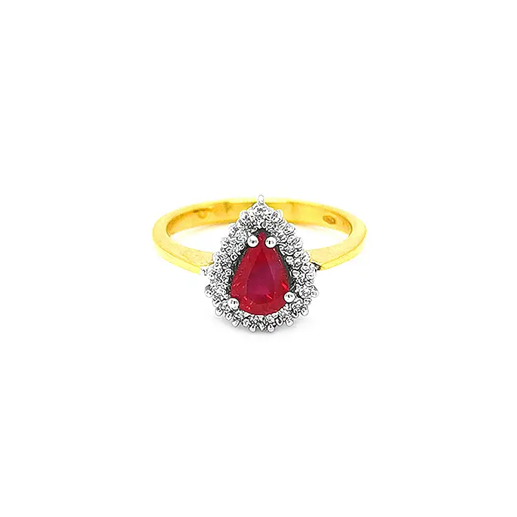 Gold Ring with Ruby and Diamonds