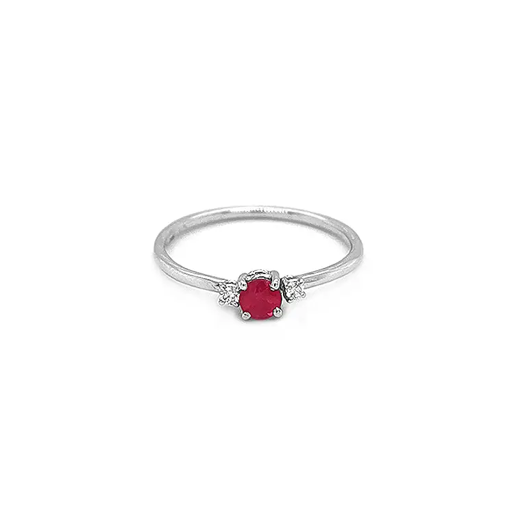 Gold Ring with Ruby and Diamonds