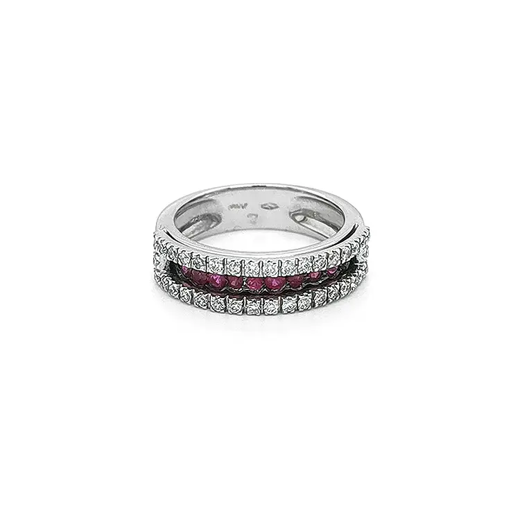 Gold Ring with Rubies and Diamonds
