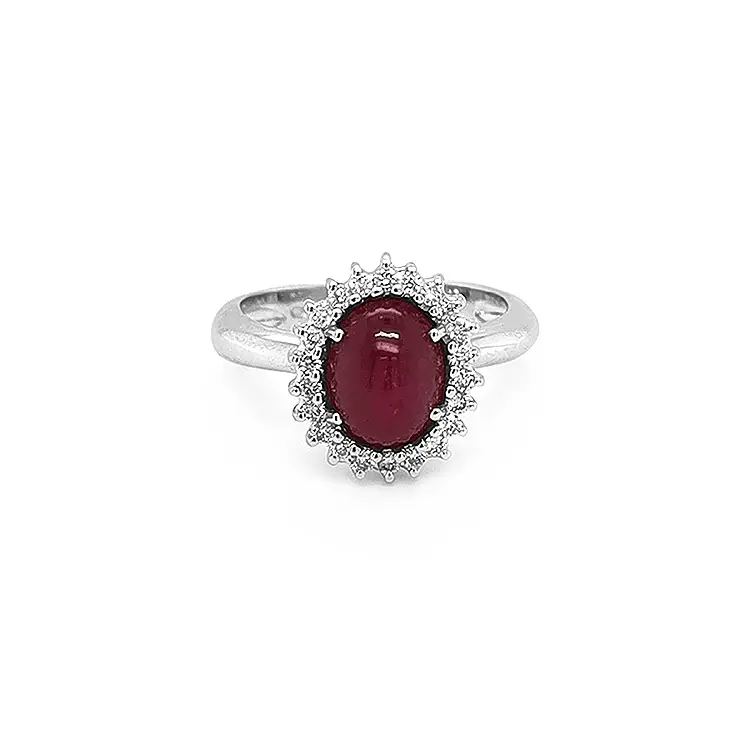 Gold Ring with Ruby and Diamonds