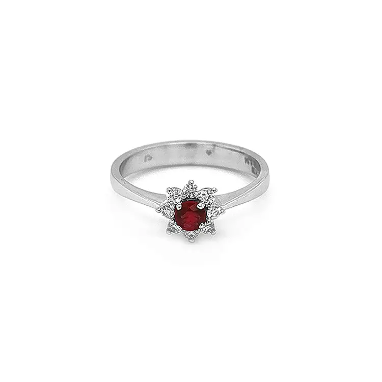 Gold Ring with Ruby and Diamonds