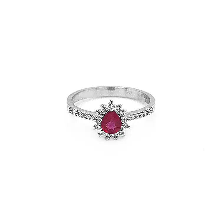 Gold Ring with Ruby and Diamonds