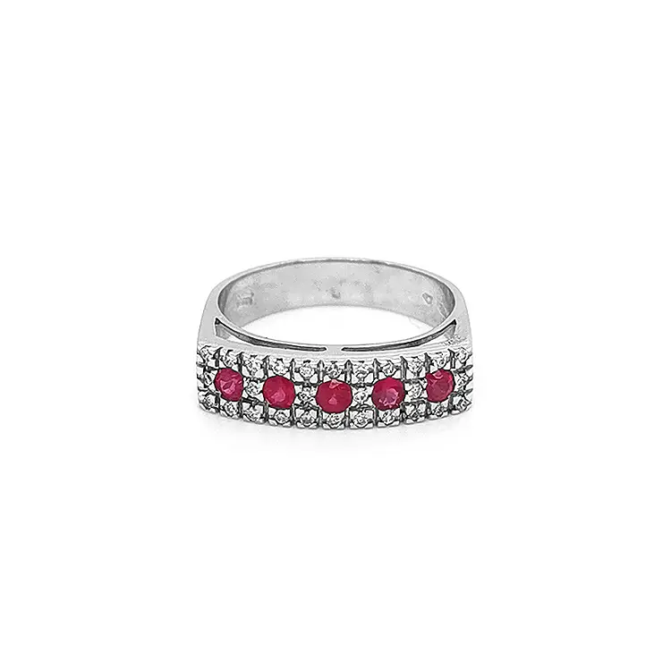 Gold Ring with Rubies and Diamonds
