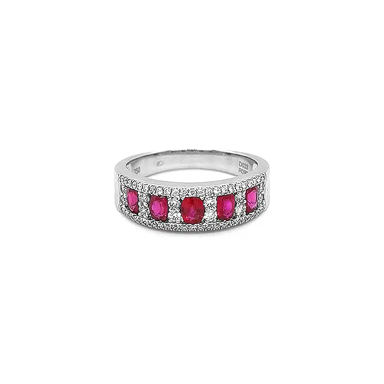 Gold Ring with Rubies and Diamonds
