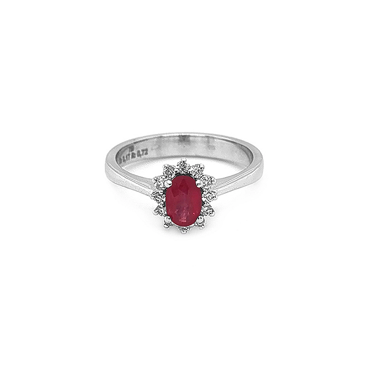 Gold Ring with Ruby and Diamonds