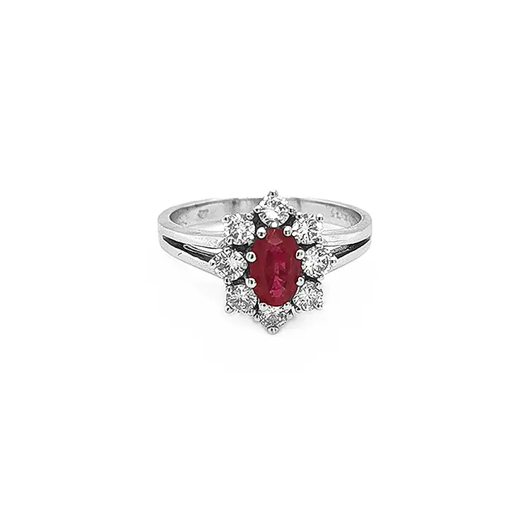 Gold Ring with Ruby and Diamonds