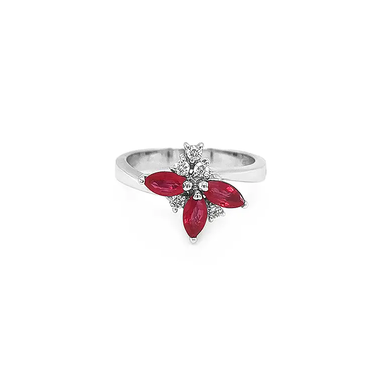 Gold Ring with Rubies and Diamonds