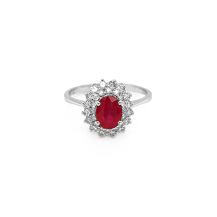 Gold Ring with Ruby and Diamonds