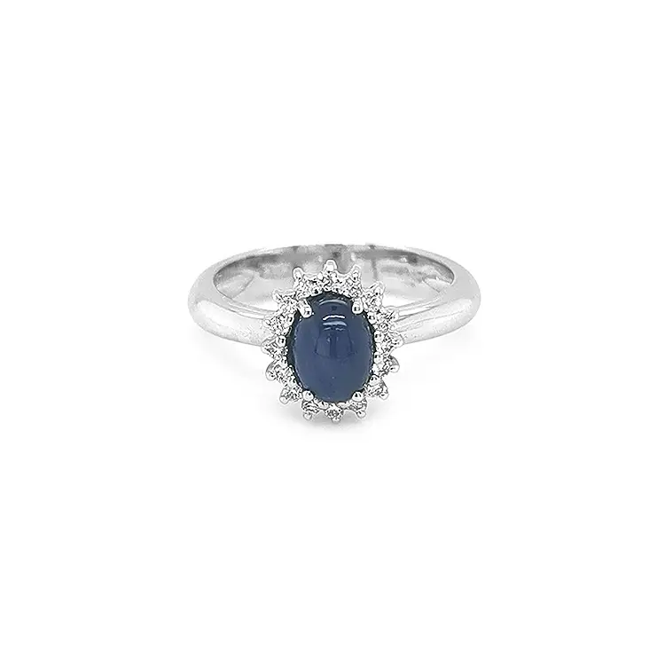 Gold Ring with Sapphire and Diamonds