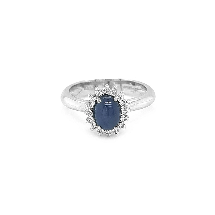 Gold Ring with Sapphire and Diamonds